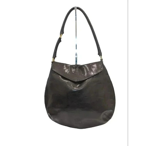 Hirofu Dark Brown Leather Shoulder Bag Handbag - Picture 1 of 13